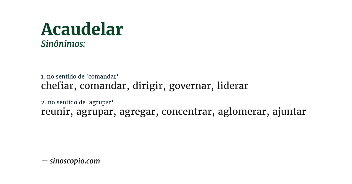 Sinônimo de acaudelar