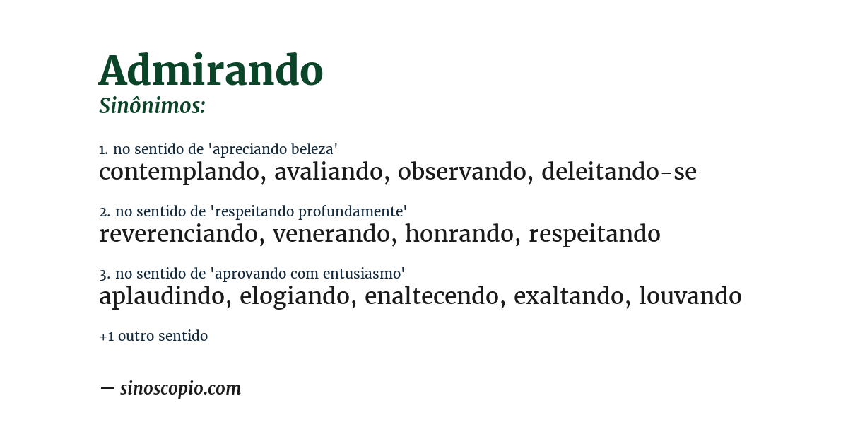 Sinônimo de admirando
