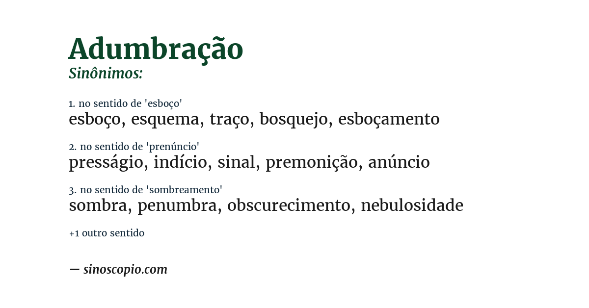 Sinônimo de adumbração