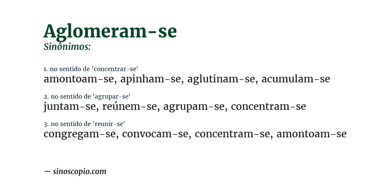Sinônimo de aglomeram-se