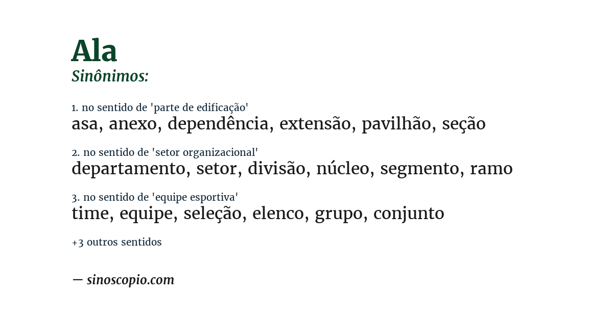 Sinônimo de ala