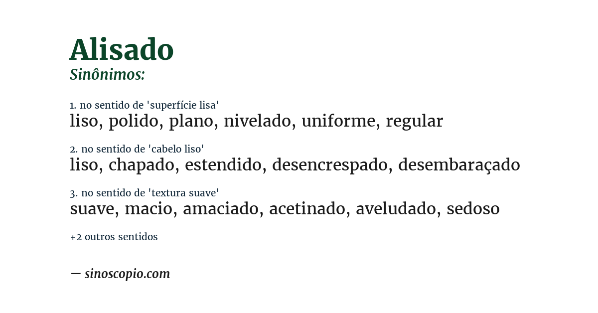 Sinônimo de alisado