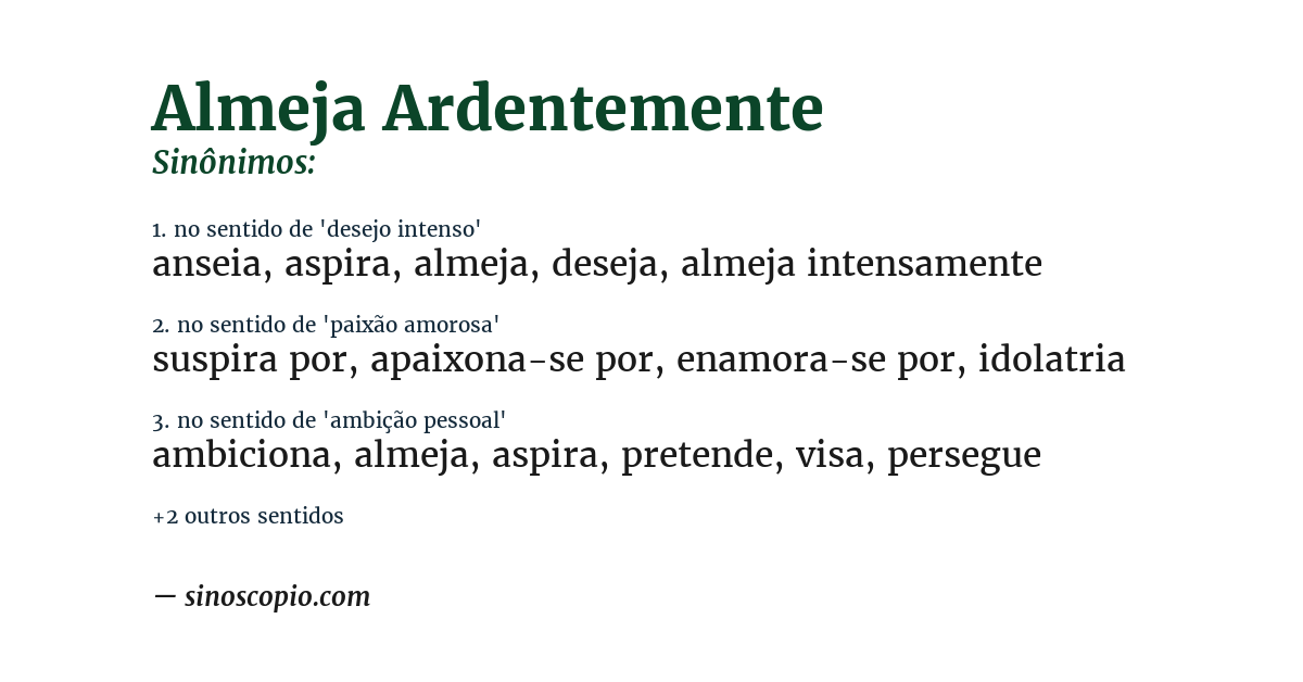 Sinônimo de almeja ardentemente