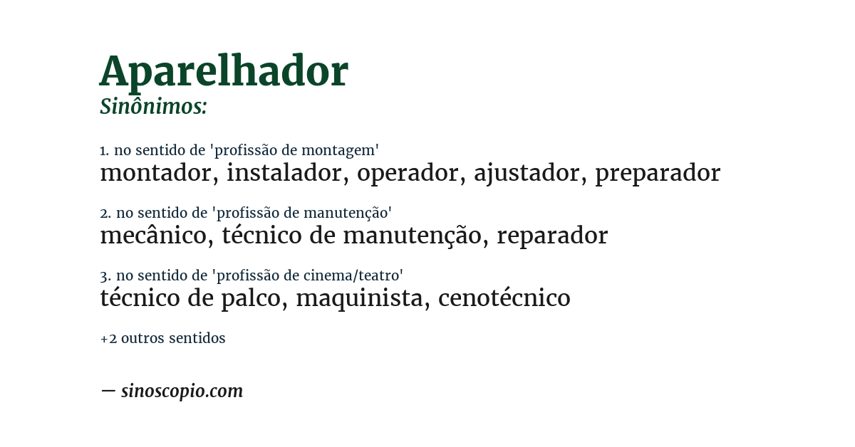 Sinônimo de aparelhador