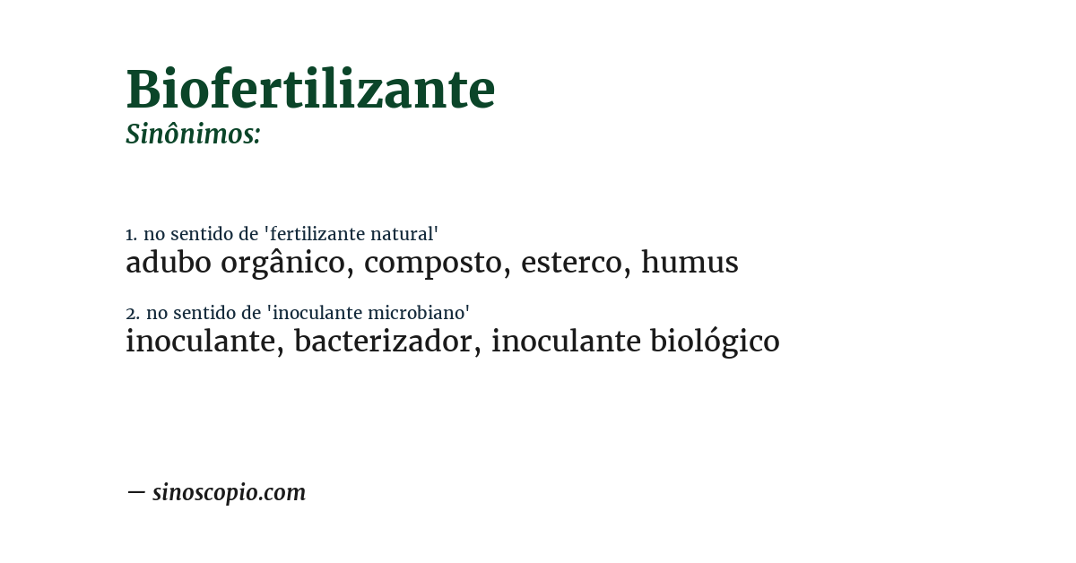 Sinônimo de biofertilizante
