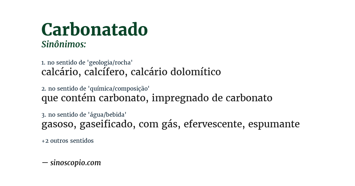 Sinônimo de carbonatado