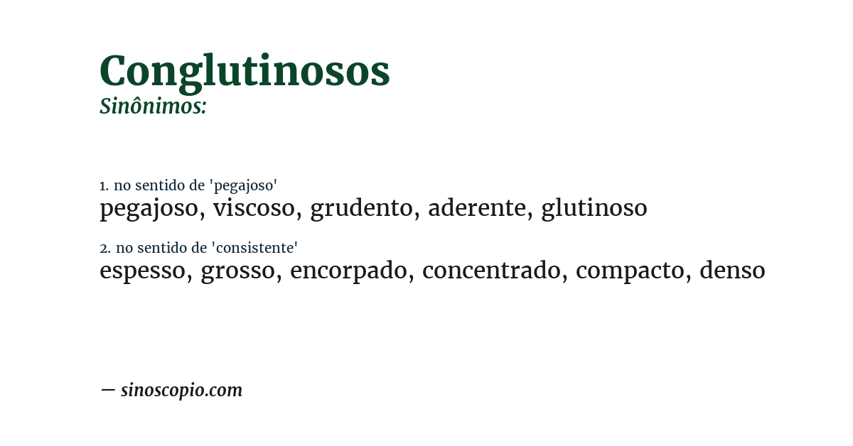 Sinônimo de conglutinosos