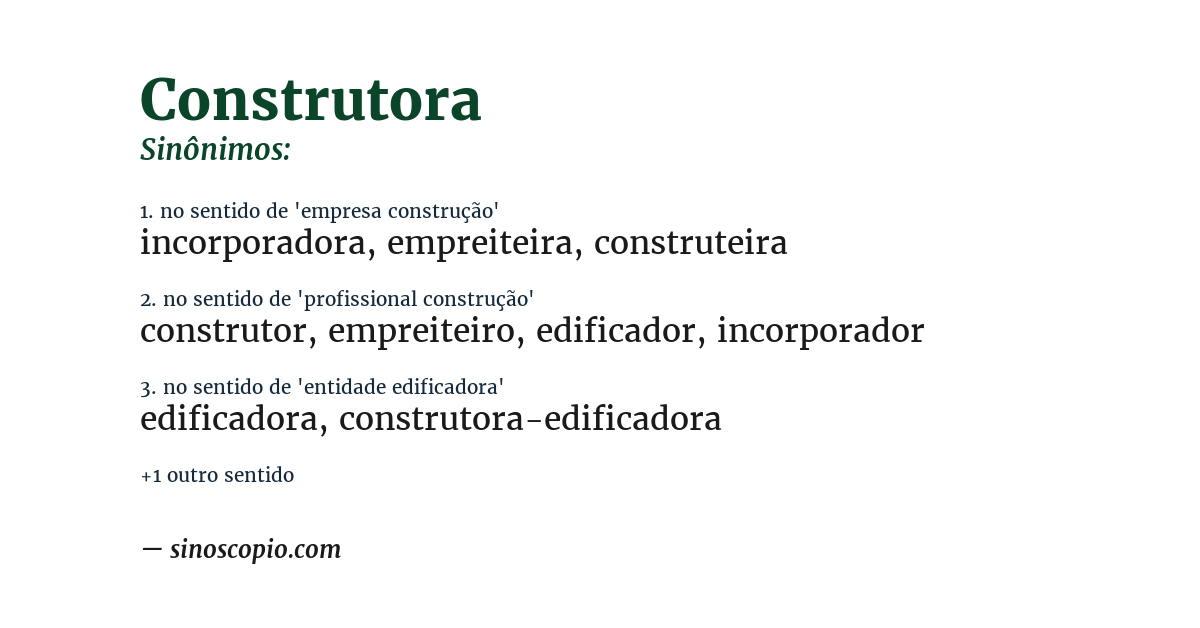 Sinônimo de construtora