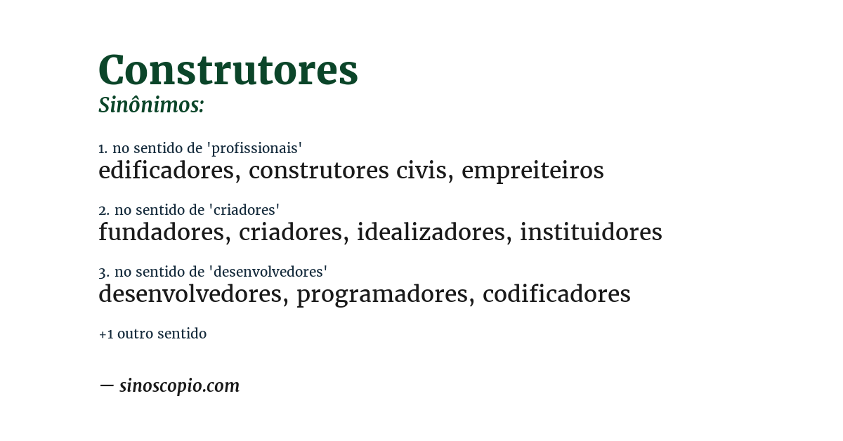 Sinônimo de construtores