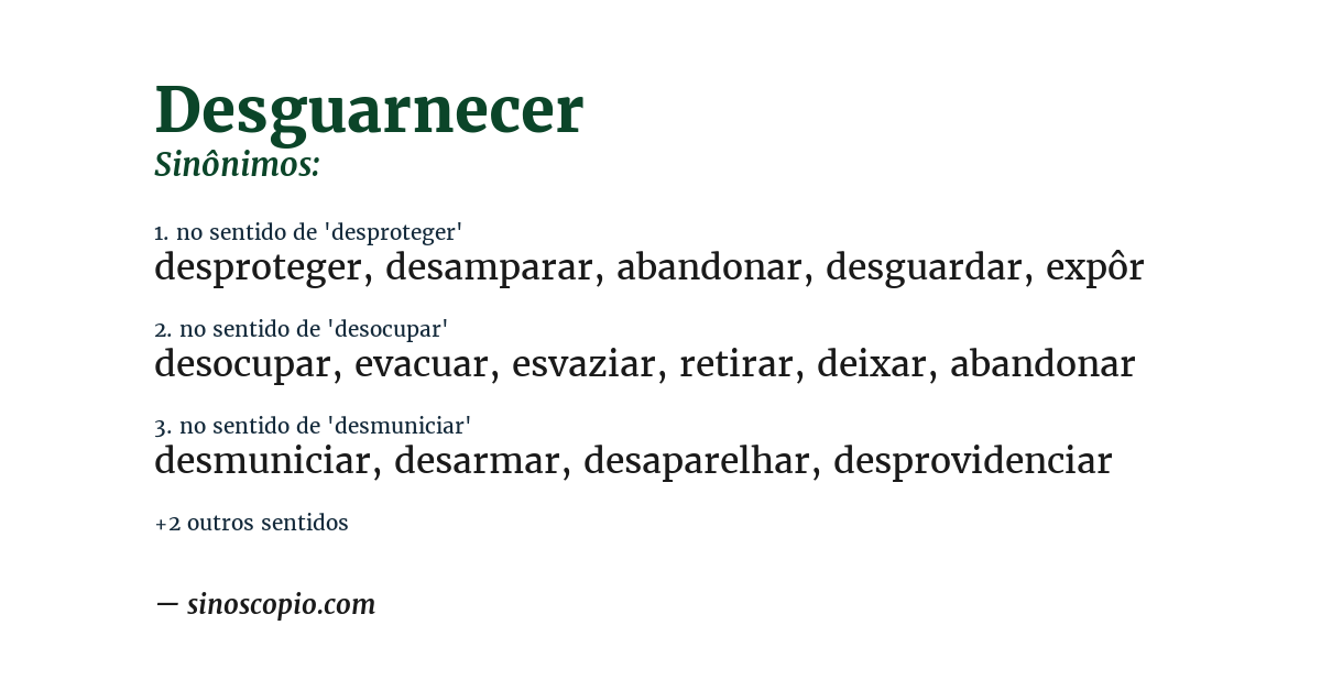 Sinônimo de desguarnecer