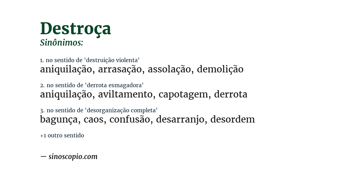 Sinônimo de destroça