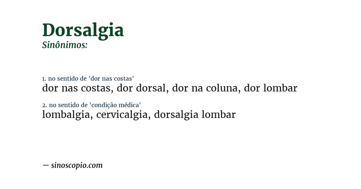 Sinônimo de dorsalgia