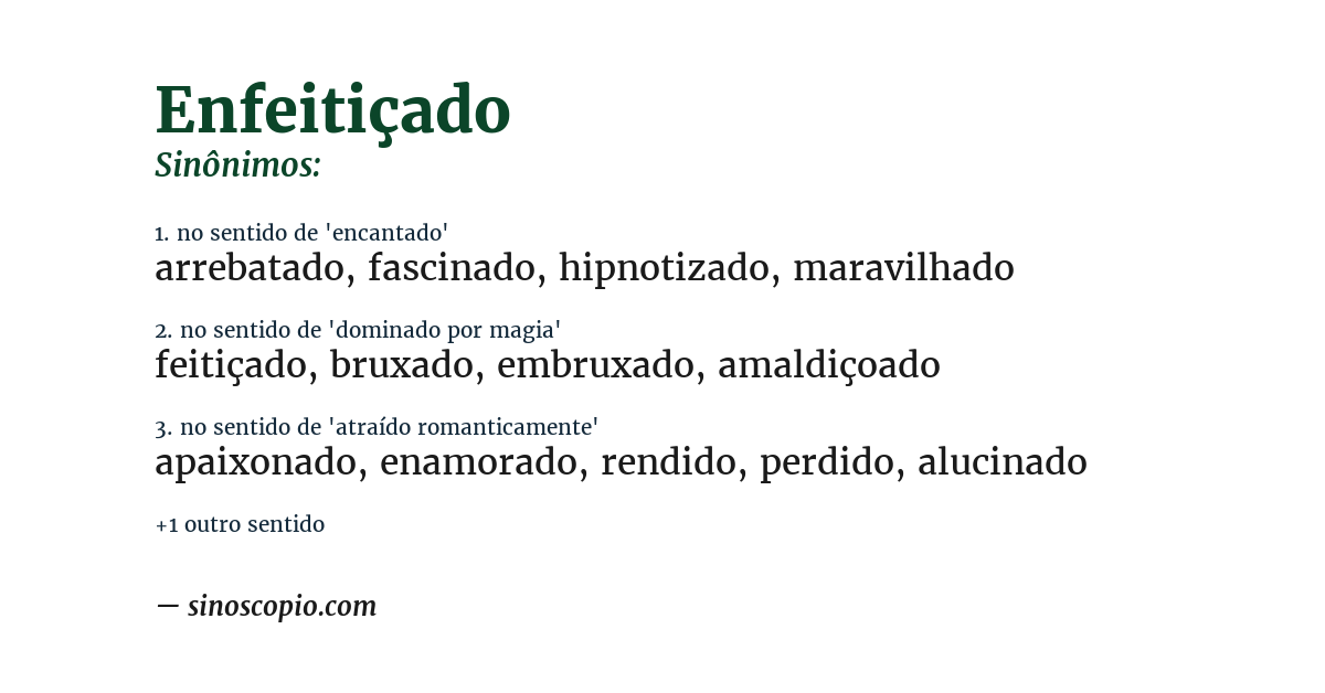 Sinônimo de enfeitiçado