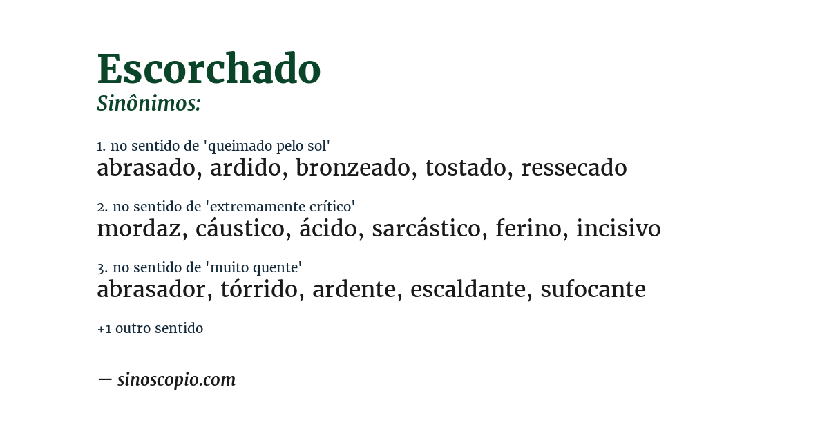 Sinônimo de escorchado