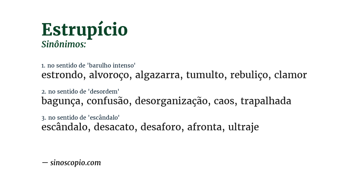 Sinônimo de estrupício