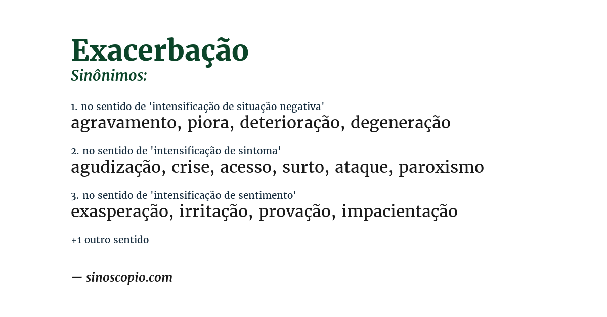 Sinônimo de exacerbação