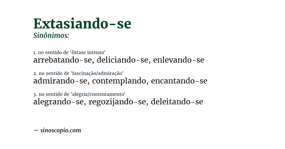 Sinônimo de extasiando-se