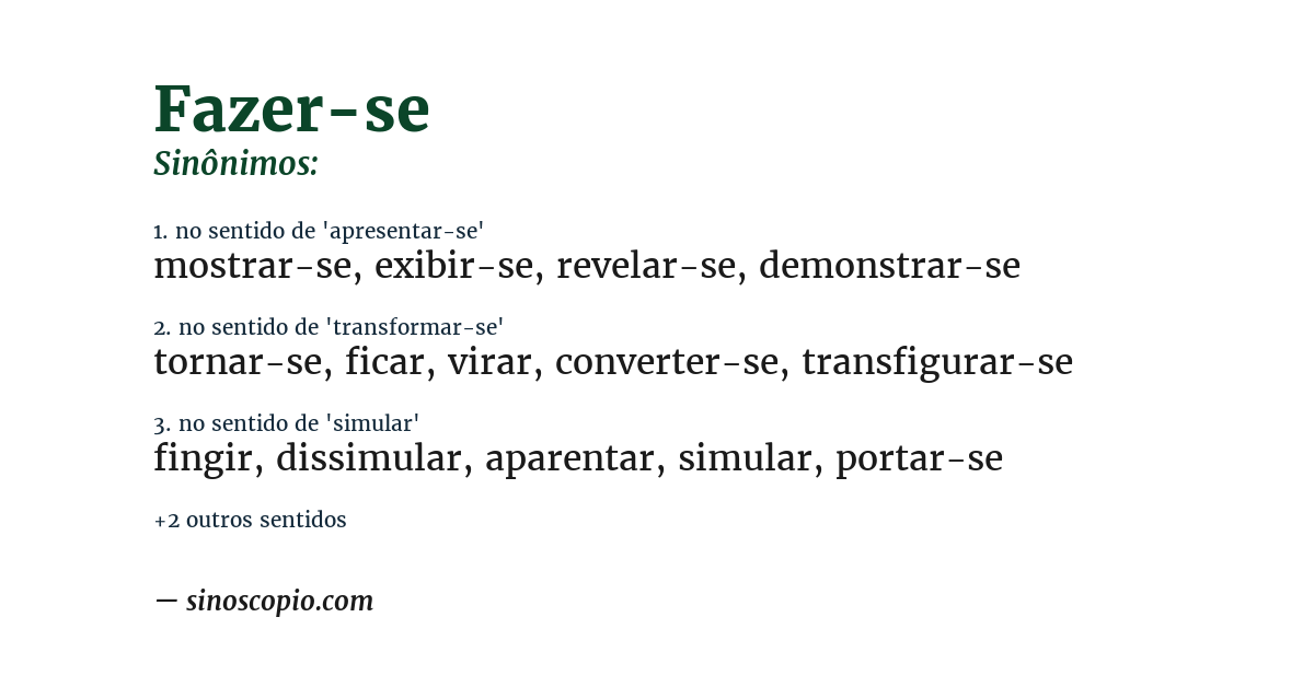 Sinônimo de fazer-se