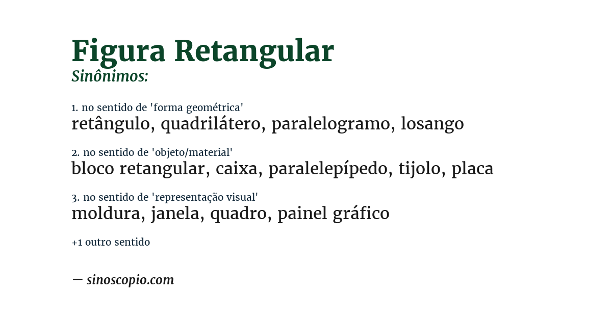 Sinônimo de figura retangular