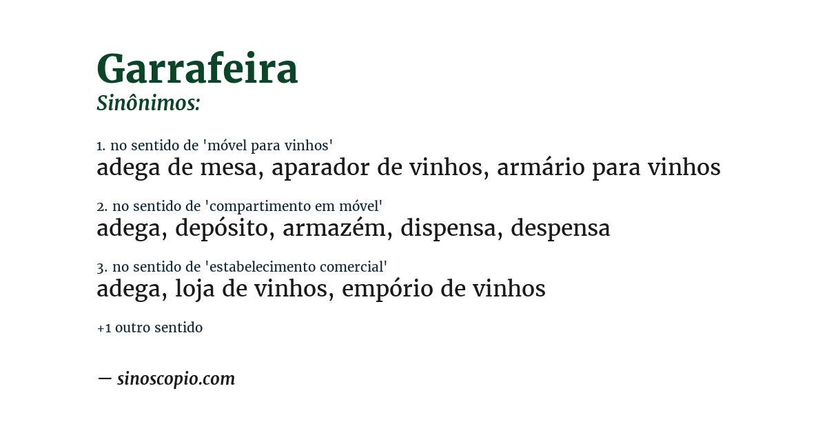 Sinônimo de garrafeira