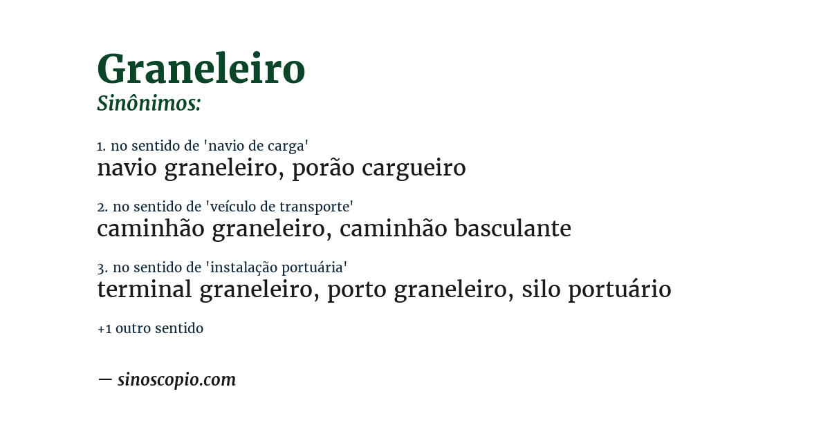 Sinônimo de graneleiro