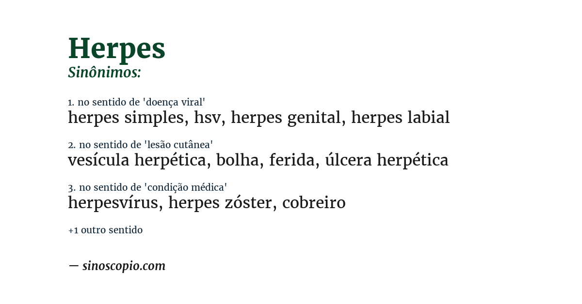 Sinônimo de herpes