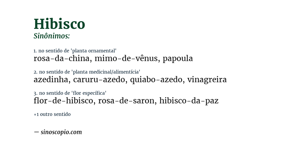 Sinônimo de hibisco