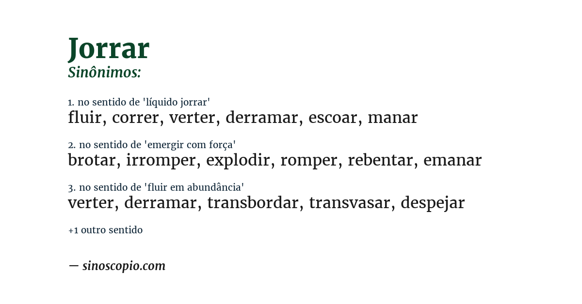 Sinônimo de jorrar