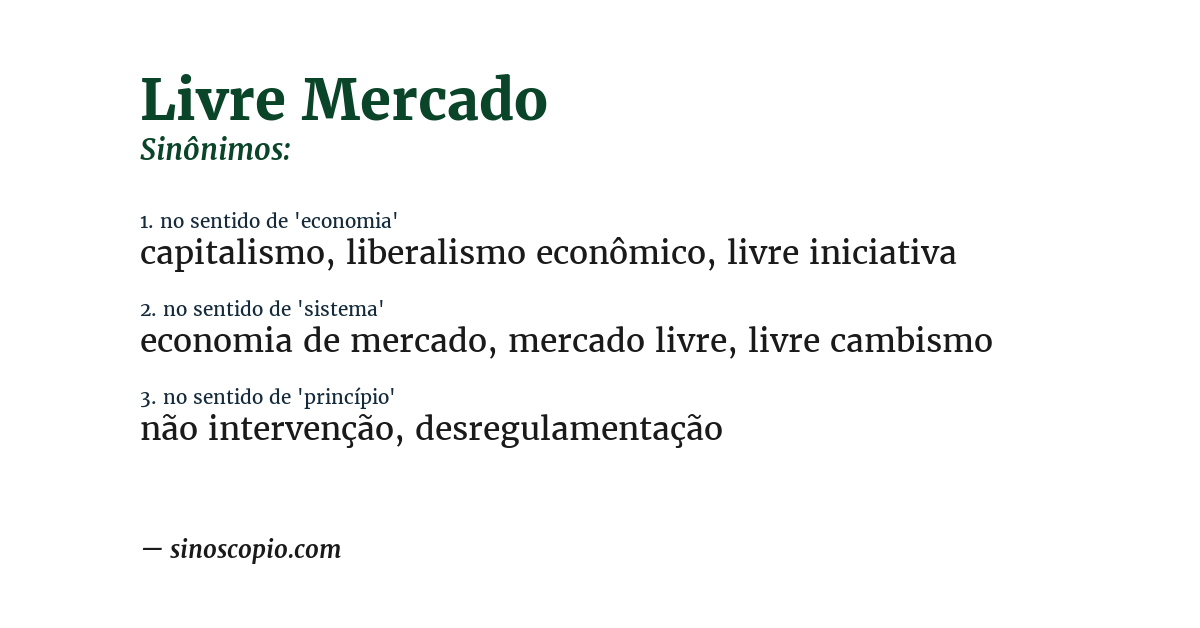 Sinônimo de livre mercado