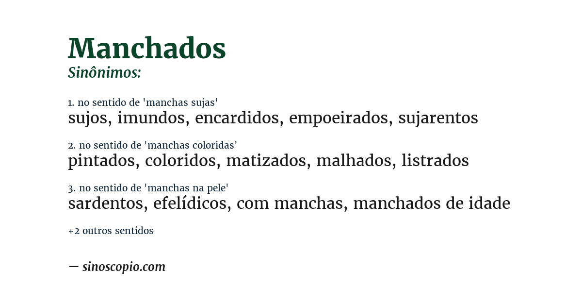 Sinônimo de manchados