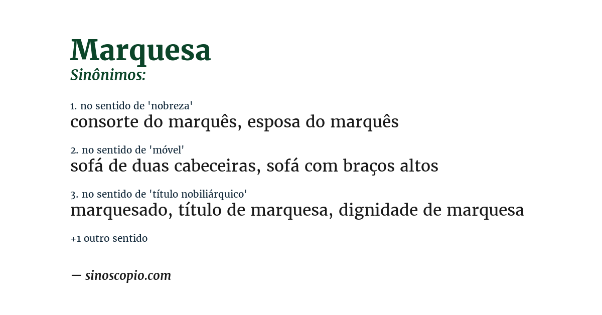 Sinônimo de marquesa