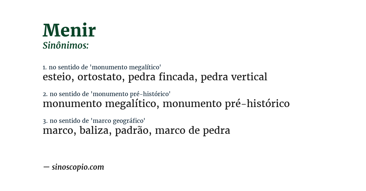 Sinônimo de menir