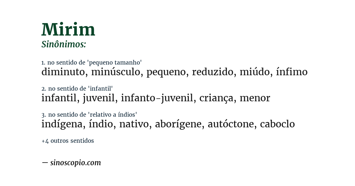 Sinônimo de mirim