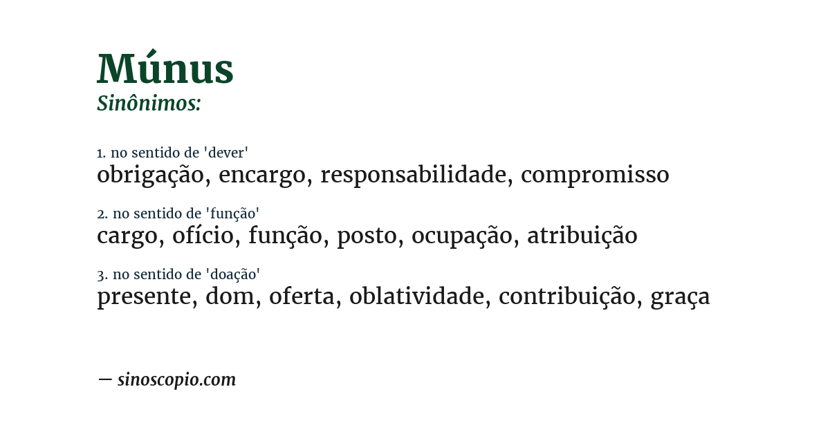 Sinônimo de múnus