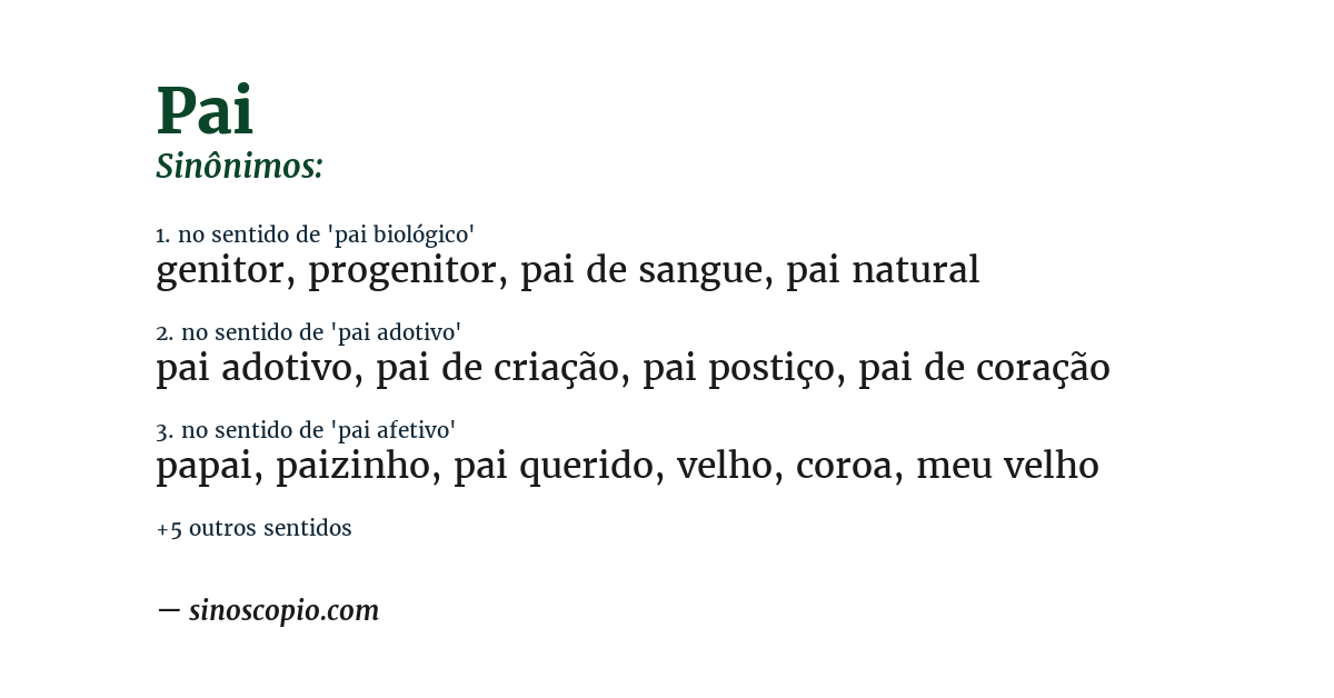 Sinônimo de pai