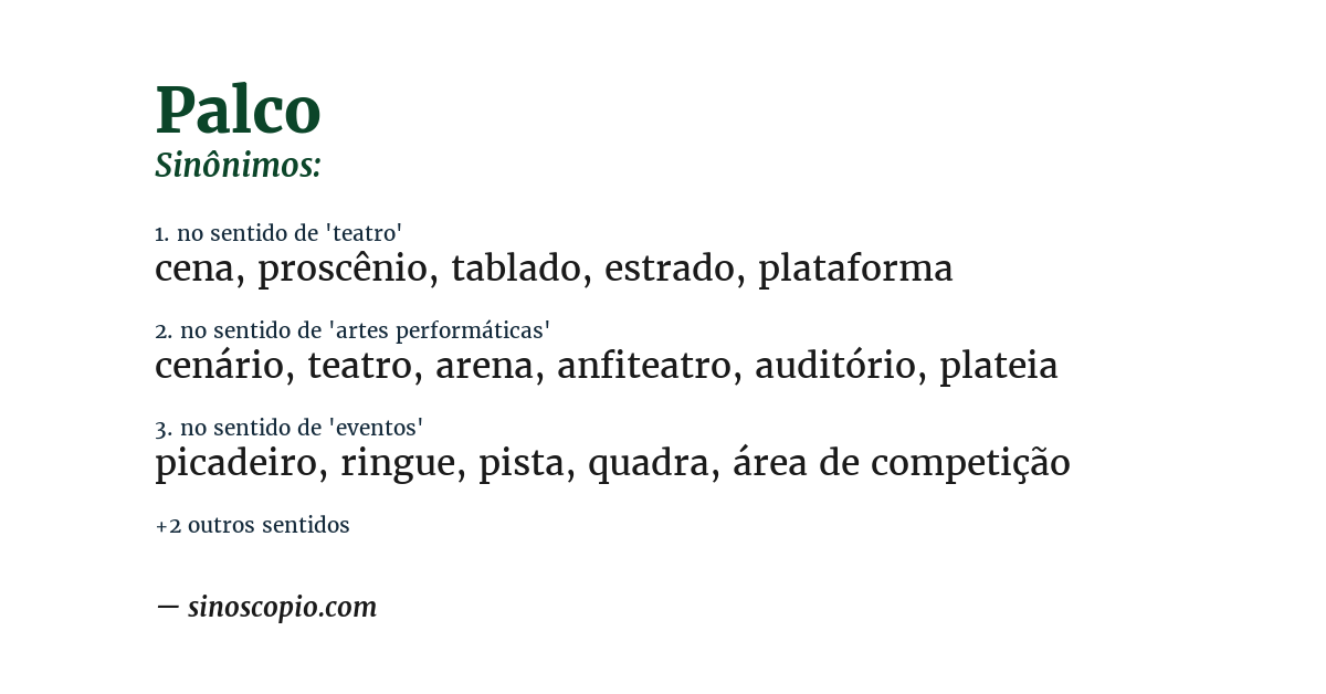 Sinônimo de palco