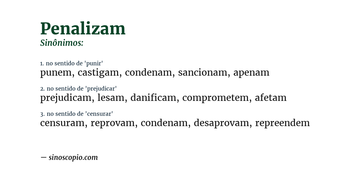 Sinônimo de penalizam