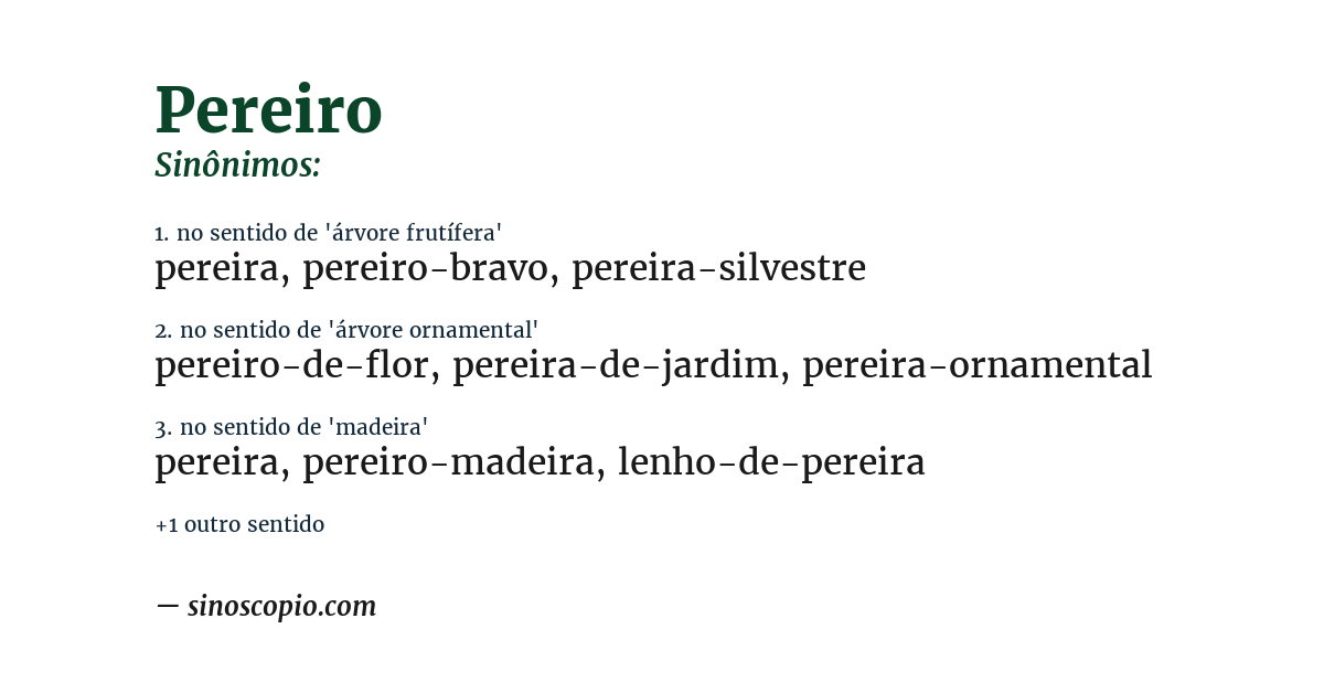 Sinônimo de pereiro