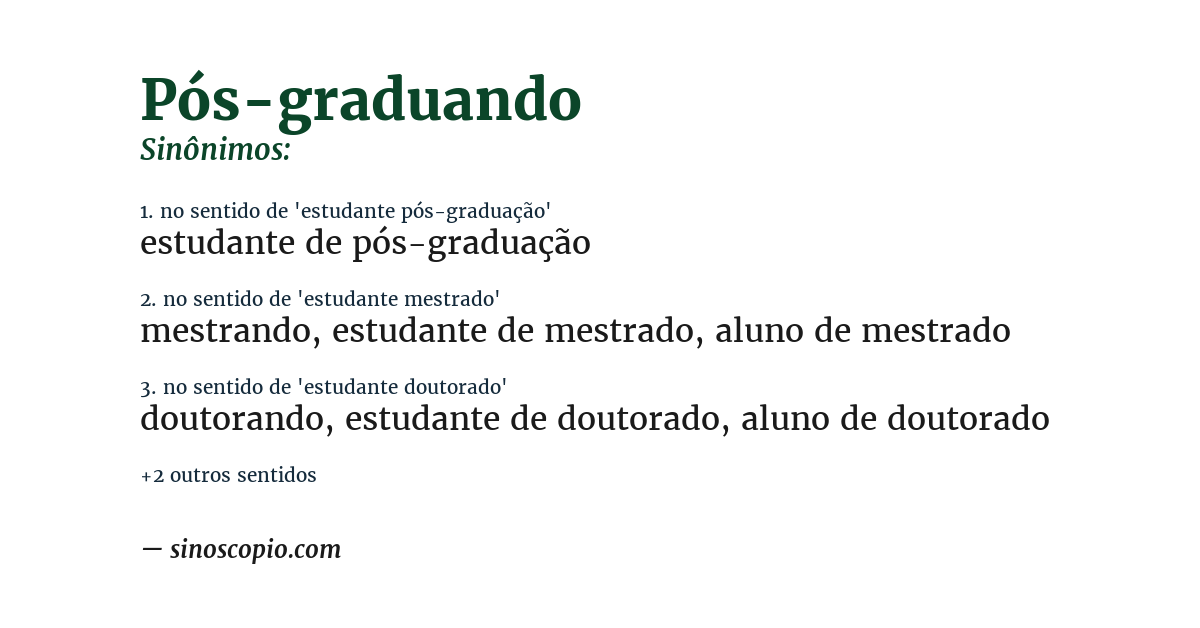 Sinônimo de pós-graduando