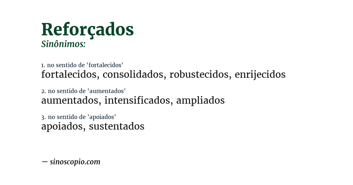 Sinônimo de reforçados