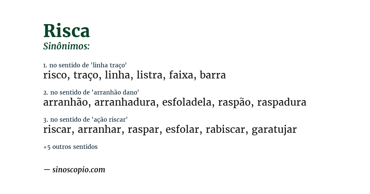 Sinônimo de risca
