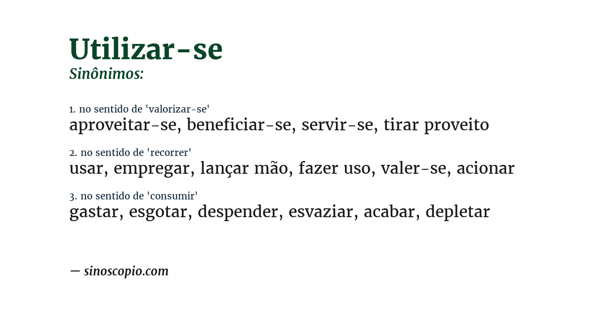 Sinônimo de utilizar-se