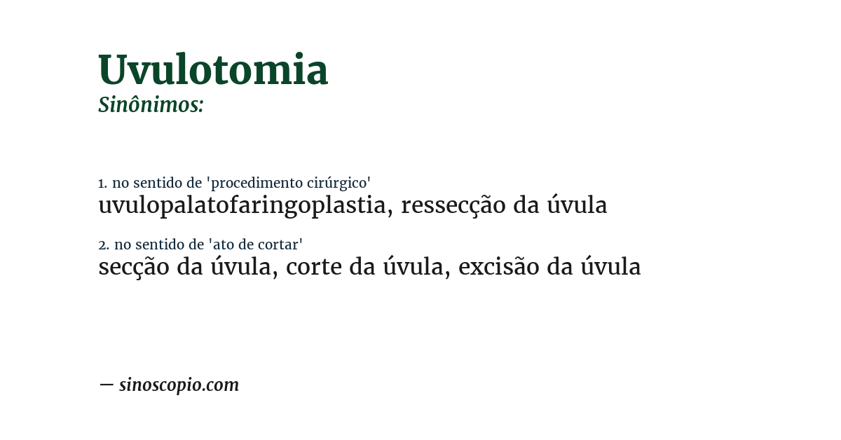 Sinônimo de uvulotomia