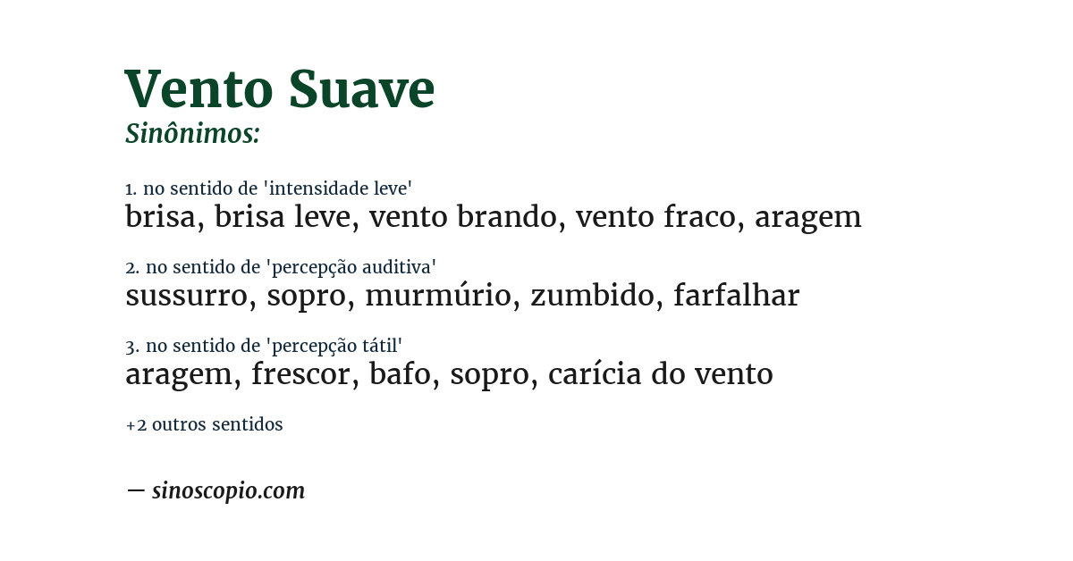 Sinônimo de vento suave