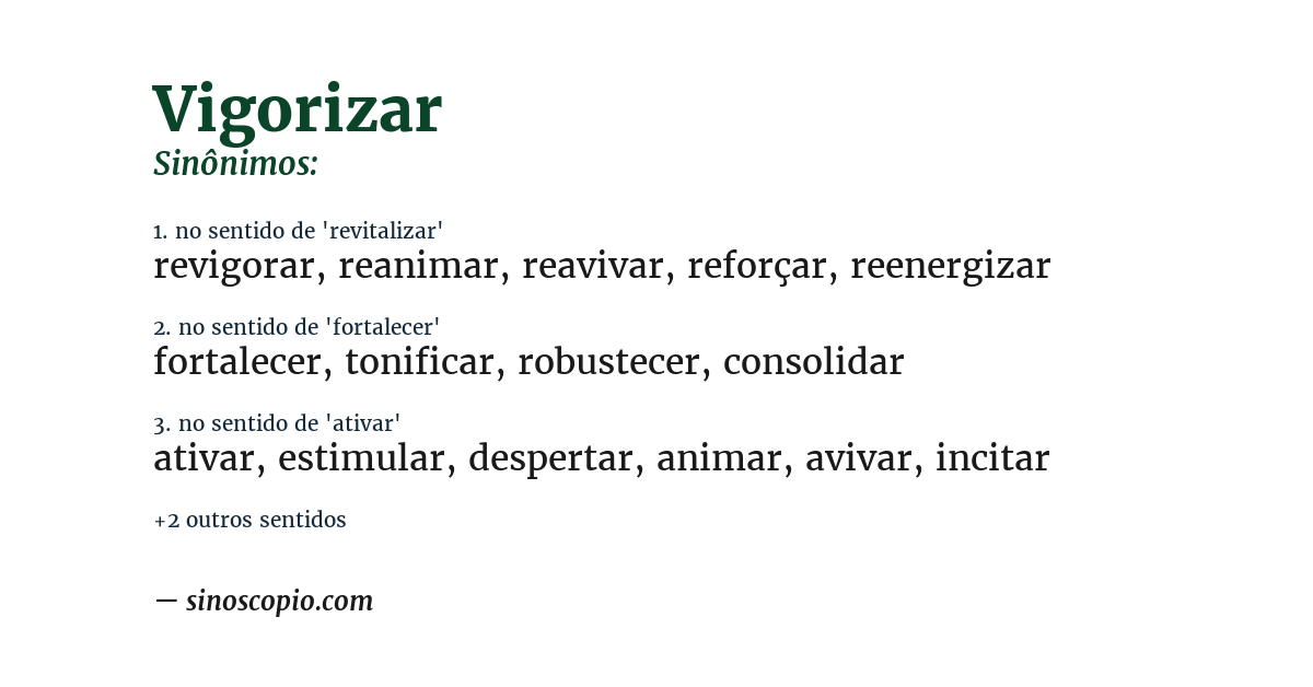 Sinônimo de vigorizar