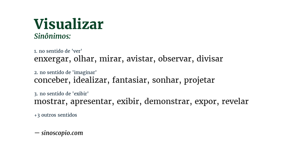 Sinônimo de visualizar