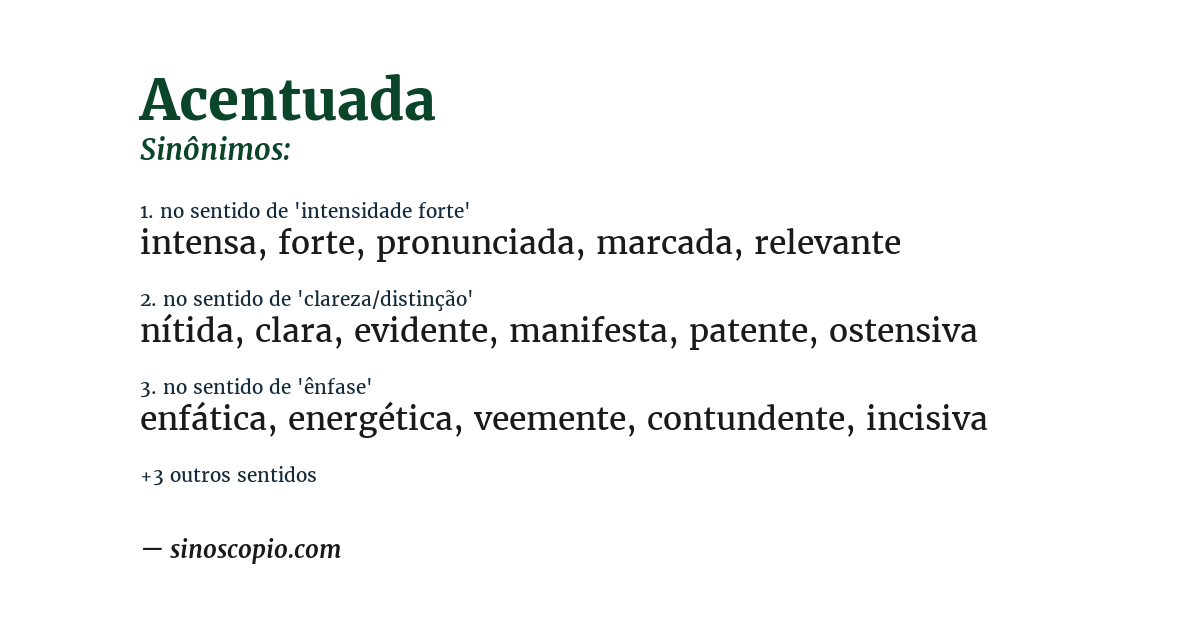 Sinônimo de acentuada