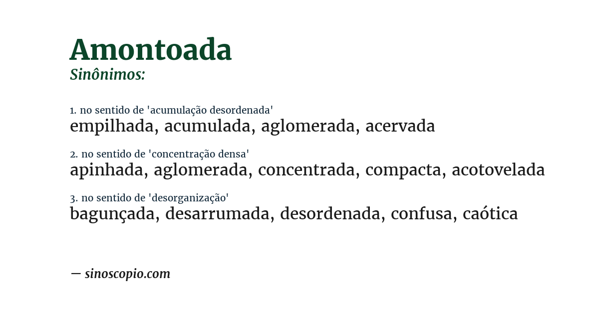Sinônimo de amontoada