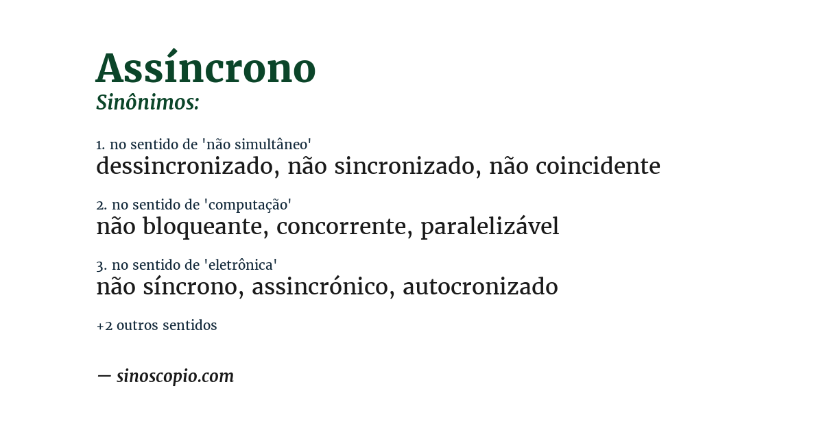 Sinônimo de assíncrono