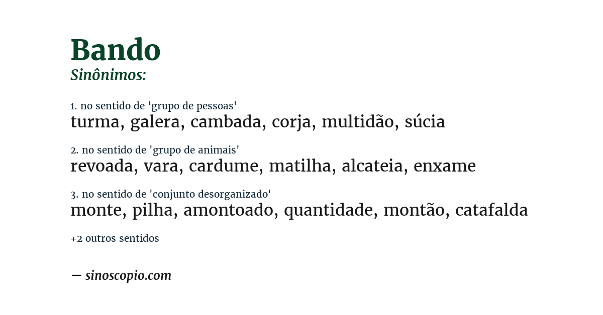 Sinônimo de bando